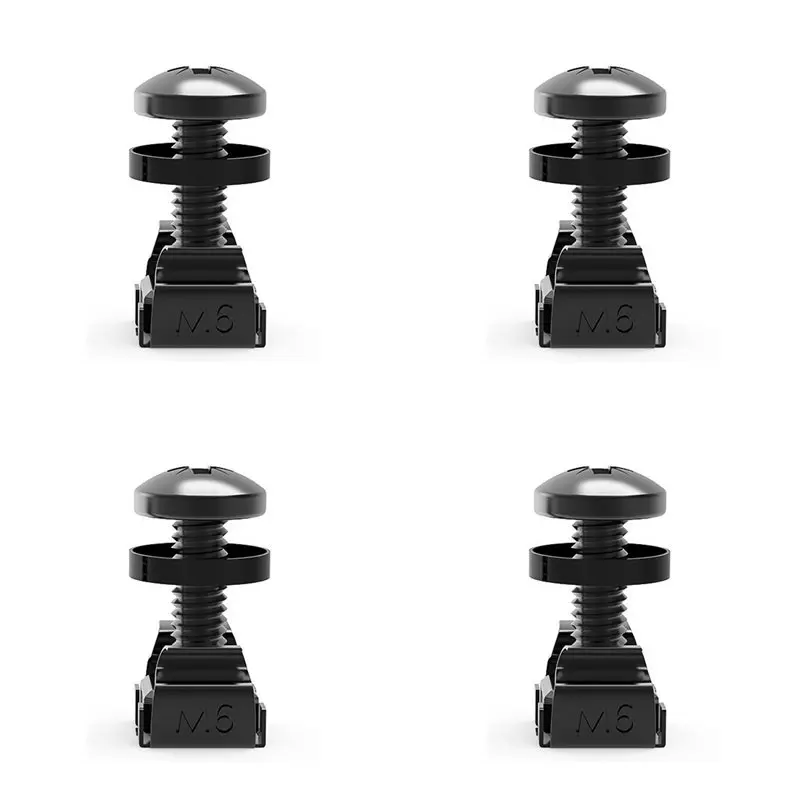CYCLI-200Pcs M6x16mm Cabinet Screws Rack Mount Cage Nuts Screw Washers For Server Chassis Distribution Shelves Routers,Black