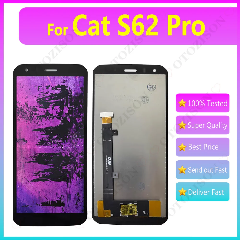 Pantalla LCD de 5.7 pulgadas para Caterpillar Cat S62 Pro, digitalizador táctil, panel de visualización, ensamblaje de sensor para Cat S62 Pro, pantalla S62Pro