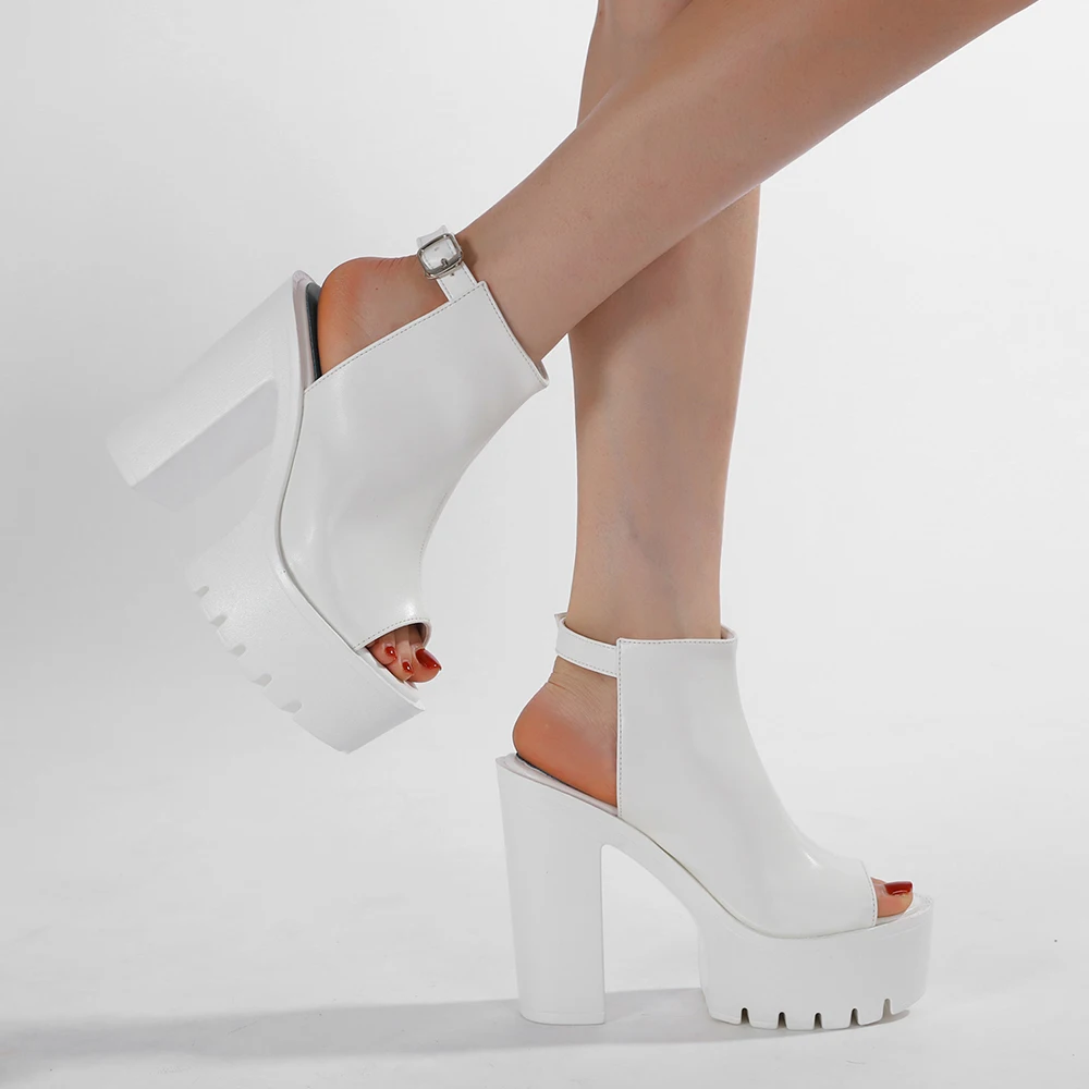 

Gdgydh Women Platfomr Heels Open Toe Ankle Buckle Strap Summer Shoes Slingbacks High Heels Sandals Fashion Nightclub Shoes