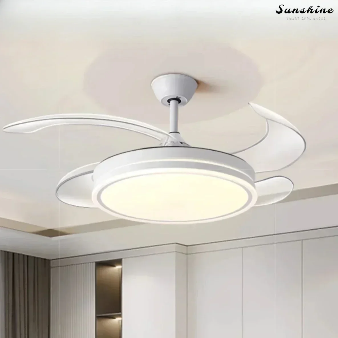 Bohemian Invisible Fan Lamp - Ceiling Fan Lamp for Home Living Room, Dining Room, Bedroom - Electric Fan Chandelier