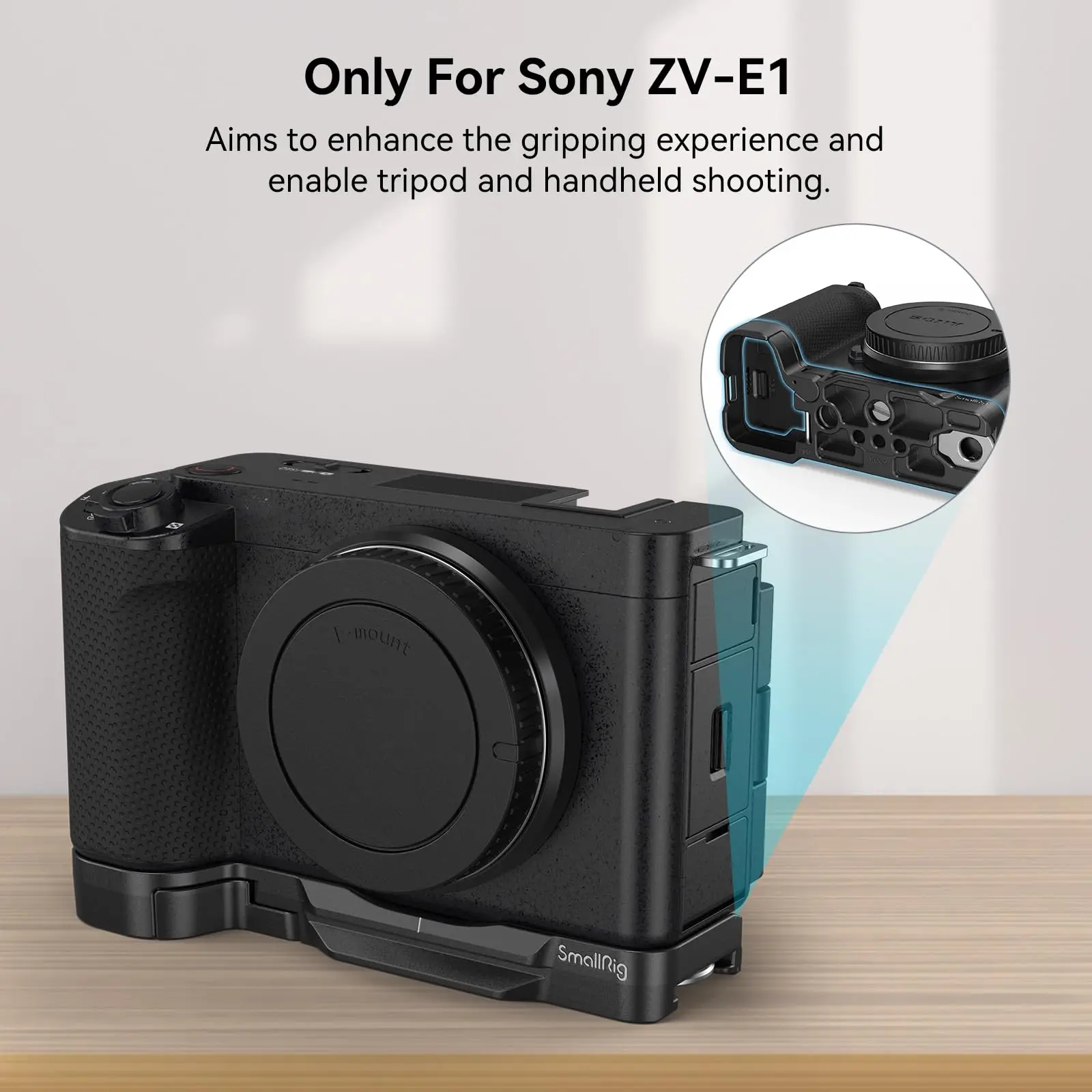 SmallRig ZV-E1 Base Plate for Sony ZV-E1 with Arca-Swiss Baseplate Quickly Switch for DJI RS 2/ RSC 2/ RS 3/ RS 3 PR0 to Tripods