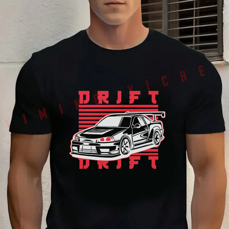 

Men's Summer Cotton T-shirt Car Creative Graphic Motorcycle Tee Casual Short-sleeve Motorbike Cycling Top