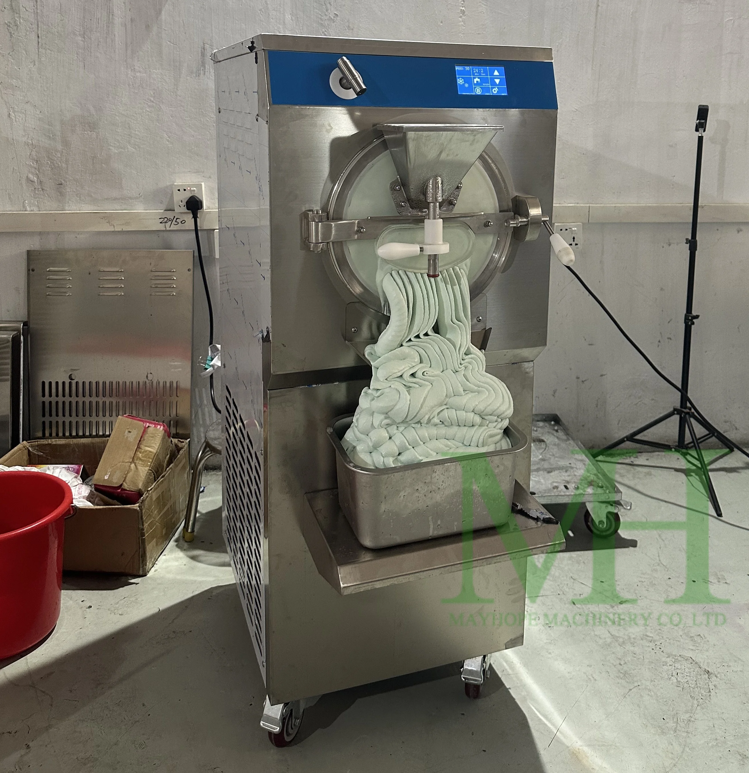 60L Italian Batch Freezer Gelato Ice Cream Making Machine Hard Ice Cream Machine Acrylic Door