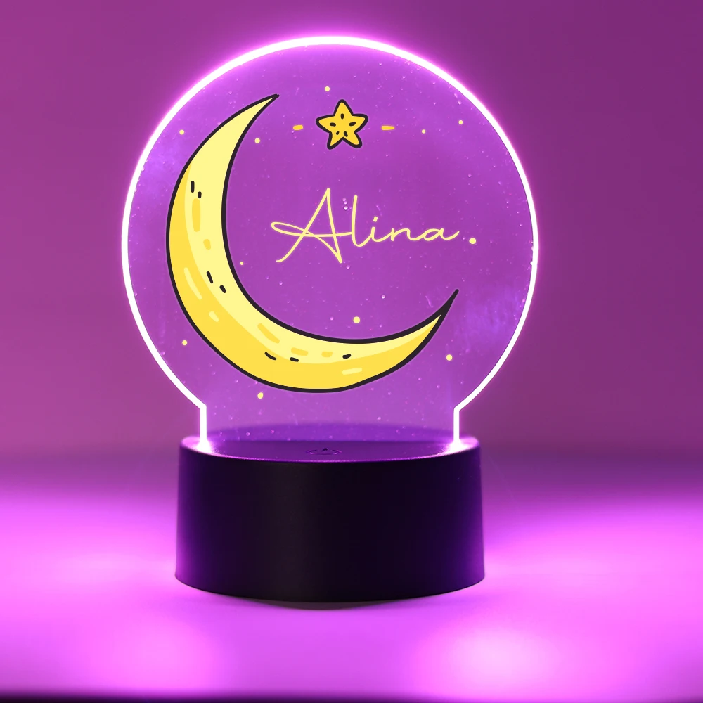 

1 personalized night light moon Pattern Acrylic LED Night Light 3D Touch LED Night Light Anniversary Gift, Birthday Gift