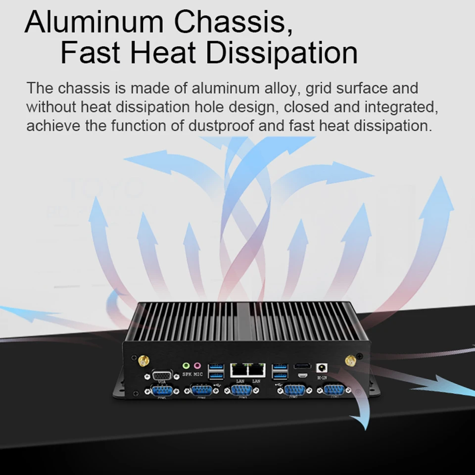 Fanless Industrial Mini PC Dual NIC LAN 6*COM RS232 RS485 Core i5 4200U 2955U  Win10/11 Ubuntu Linx Thunderbdt Game Computer