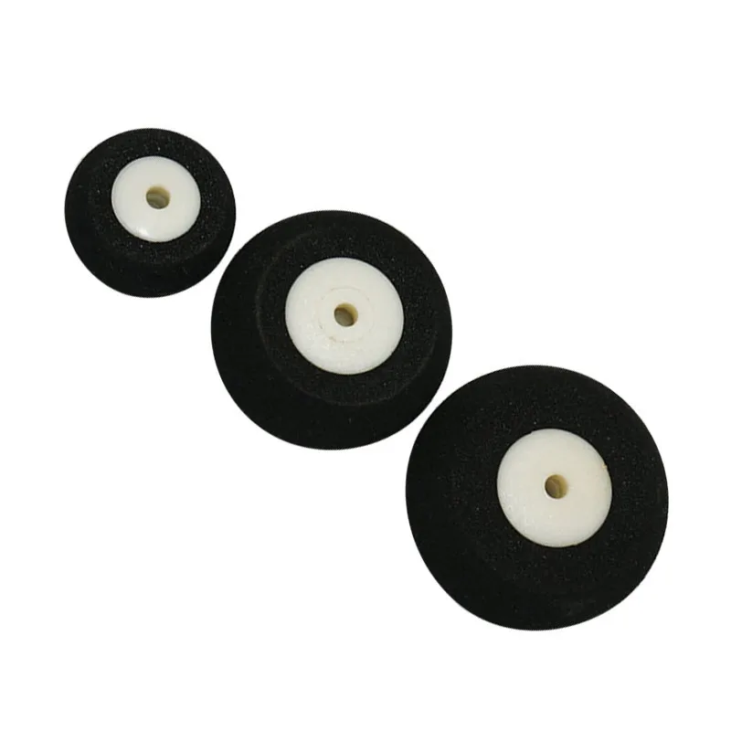 XFlight 2 pièces Mini roues arrière pneus éponge pour avion RC, noir/blanc, diamètre 16-30mm, accessoires de train d'atterrissage d'avion modèle RC