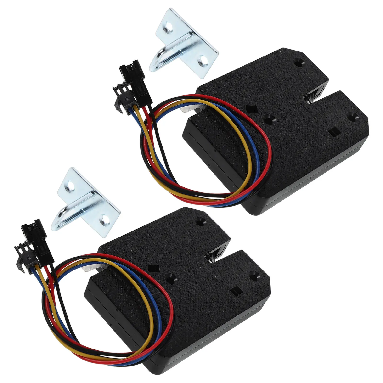 2Pcs Intelligent Electromagnetic Lock Black Titanium Alloy Electric Cabinet Drawer Lock Control Bolt Storage Mailbox Vending