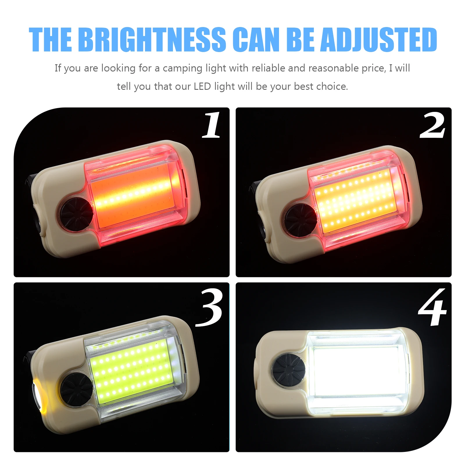 

1 Set Rechargeable Work Light Led Outdoor Work Lamp Portable Foldable Camping Light Usb Charging Emergency Flashlight For Hiking