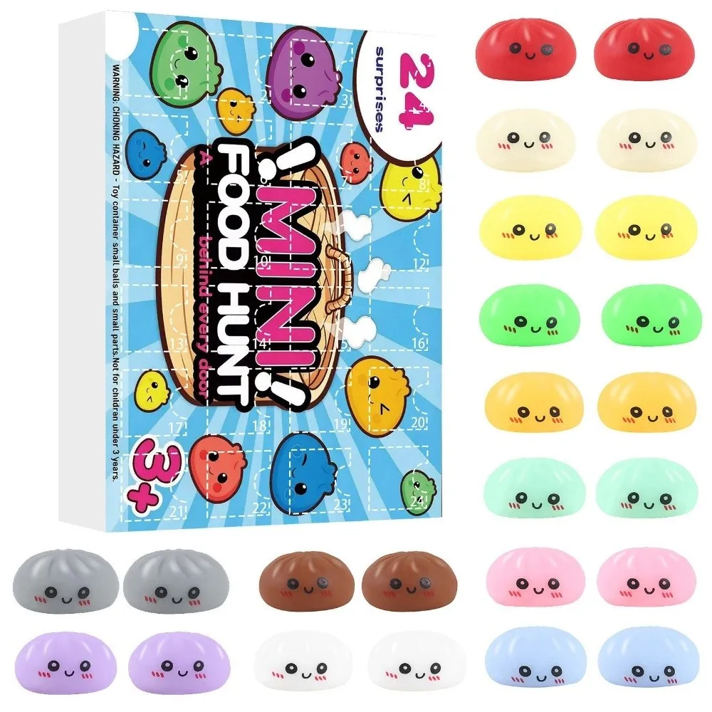 Soft Mystery Dumpling Advent Calendar Slow Resilience Fidget Dumplings Toy Anxiety Relief Decompression Dumpling Dough Ball