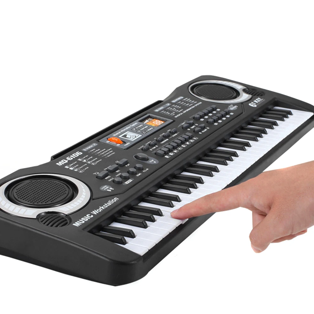 61 Keys Piano Digital Music Electronic Keyboard KeyBoard Black Electric Piano Kids Gift with microphone Keyboard instrument HOT!