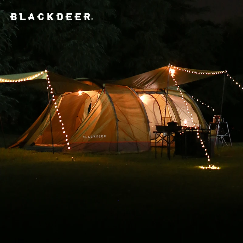 BLACKDEER Tunnel Tent Travel Double Resident Tent Outdoor Selfdriving Rainproof Camping Two-room And One-Hall Multi-Person Tent