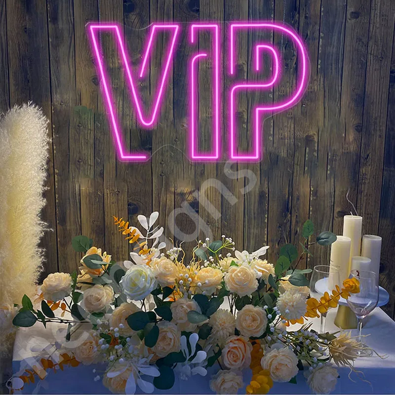 VIP Neon Sign, USB Power Supply Is Suitable for Indoor Room Wall Decoration, Bar, Booth Display Light, KTV Friend Party, Friend