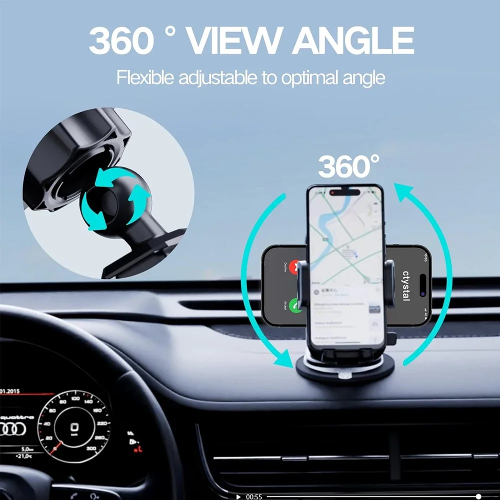 Adsorptie Autotelefoonhouder voor IPhone 17 16 15 14 13 Pro Max 17 Air 15 Plus Verstelbare Ondersteuning Dashboard Ontluchter Autobeugel