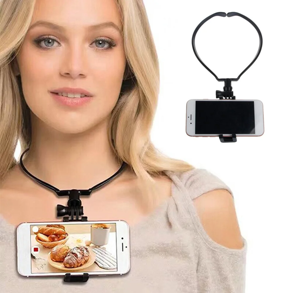 

Halter Neck POV Collar Neck-Hanging Selfie Video Stabilizer Abs Recording Bracket