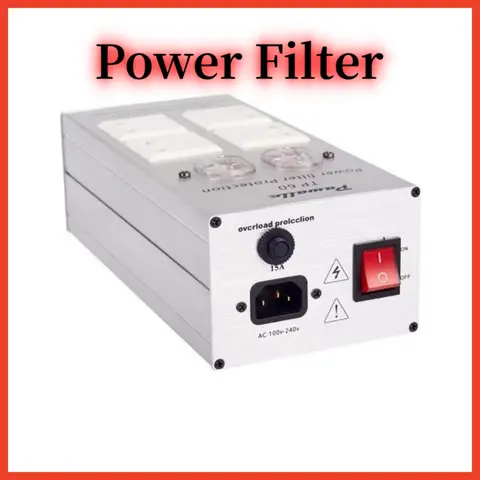 HIFI Audio Noise Reduction AC EMI Power Filter Purifier Lightning Protection Anti interference  Socket Plug Board Amp Amplifier