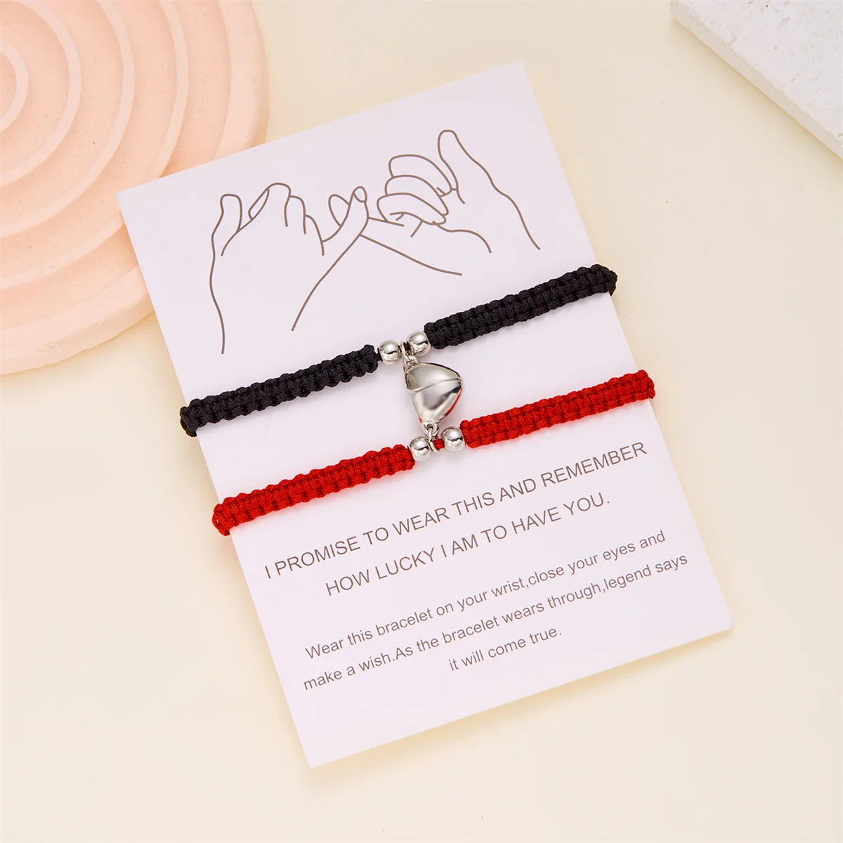 2 Teile/satz Romantische Herz Magnetische Gewinnen Paar Armband Für Frauen Männer Mode Geflochtenen Seil Passenden Armband Freundschaft Schmuck – Detail 9