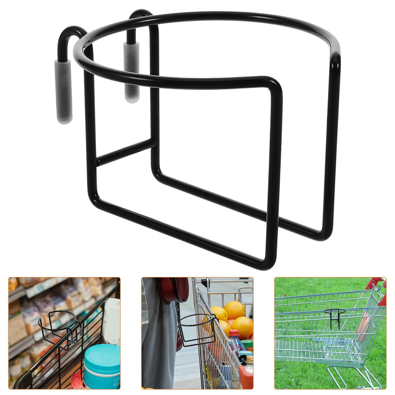 

Портативный держатель для стаканов на тележку для покупок, подвесной держатель для кофейных чашек, экономящий место органайзер для напитков на тележку для продуктов, прочная противоскользящая подставка