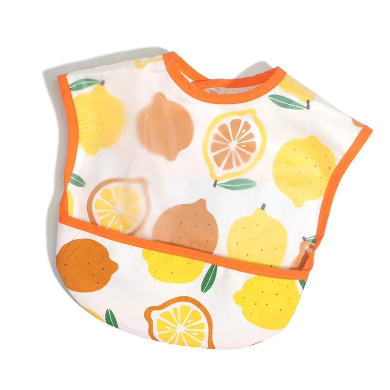 0-3Y Baby Bibs Waterproof Cartoon Fruits Printed Feeding Scarf Bib for Boys Girls