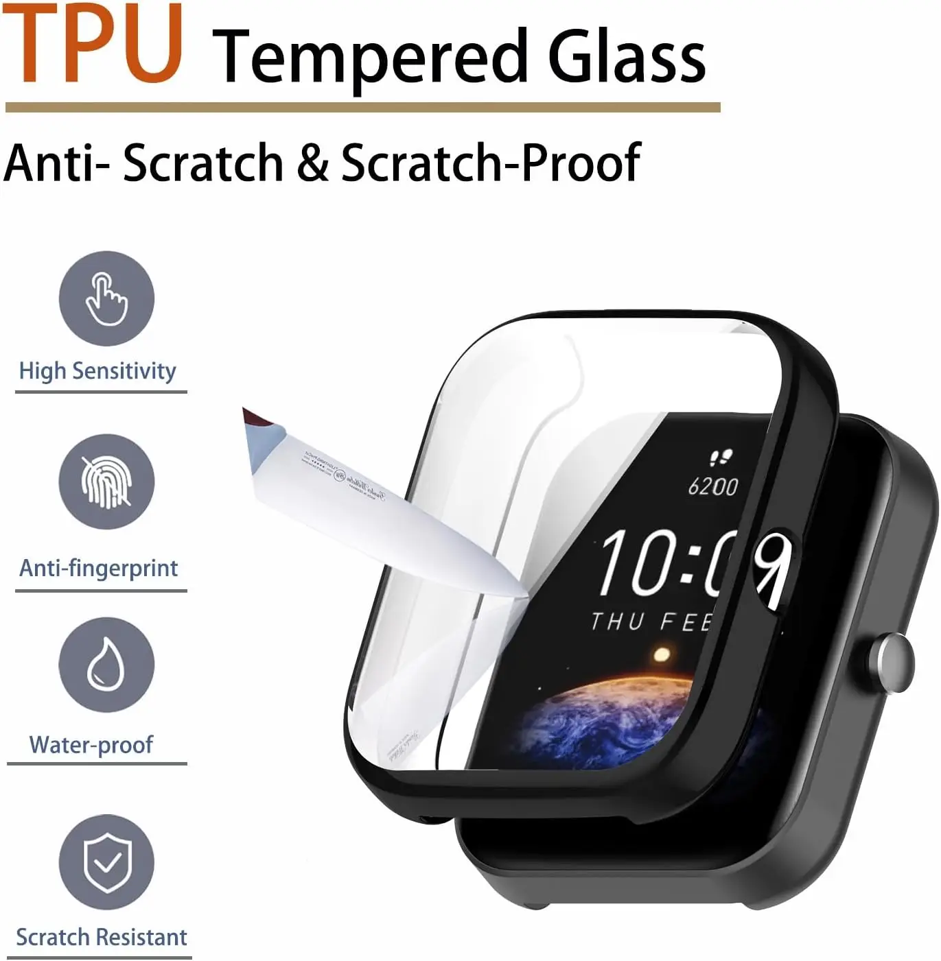 Funda protectora de pantalla para reloj inteligente Amazfit Bip 3/Bip 3 Pro, parachoques suave Chapado en TPU, accesorios de cubierta facial completa