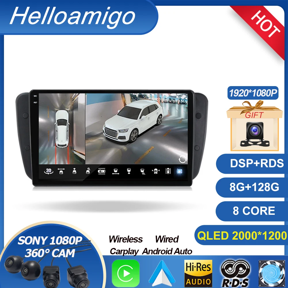 

Car Radio for Seat Ibiza 6j 2009 2010 2012 2013 MK4 FR GPS Navigation 2 Din Screen Audio Multimedia WIFI 2din Player Android 12