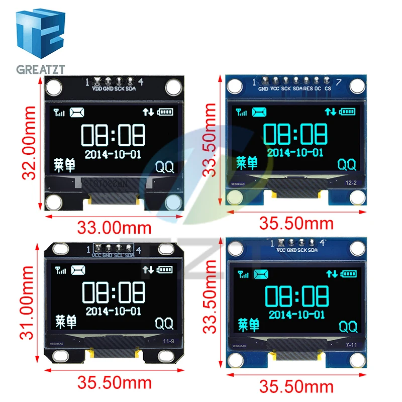 1.3 inch OLED module SPI/IIC I2C Communicate white/blue color 128X64 1.3 inch OLED LCD LED Display Module 1.3