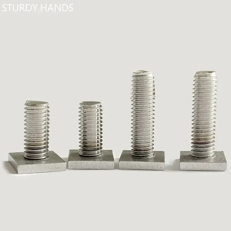 304 Stainless Steel T-Slot Chute Rail Track T Shape Type Rectangle Hammer Head Bolt Screw M6 M8 M10 M12 Hardware Tools Supplies