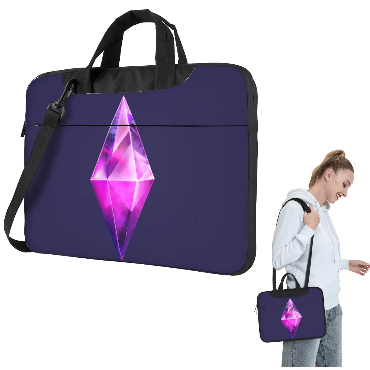 

Sims 4 Purple Stylized Laptop Bag Protective Case Computer Bag 13 14 15.6 Inch Crossbody Notebook Pouch For Macbook Pro Air