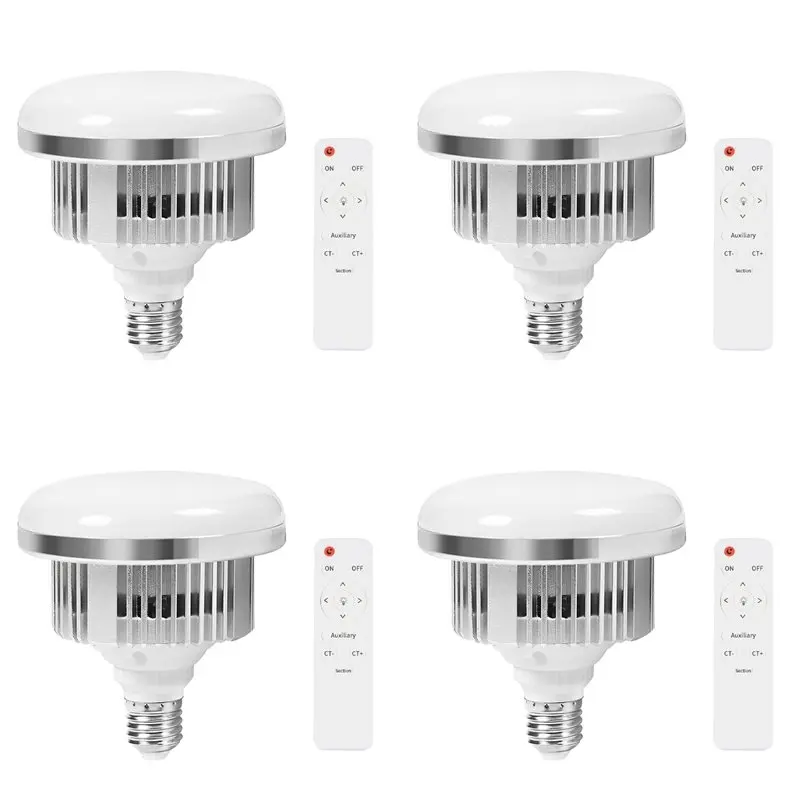 

ABIJ-4X 85W LED Photographic Lighting Bulbs E27 Base Lamp With Remote Control Dimmable Daylight Bulb For Photo Studio Softbox