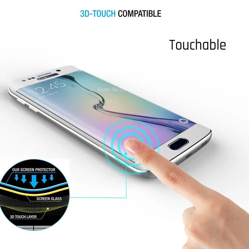 Full Cover Curved Tempered Glass For Samsung Galaxy S7 Edge Screen Protector protective film For G9350 A60glass Water-Resistant