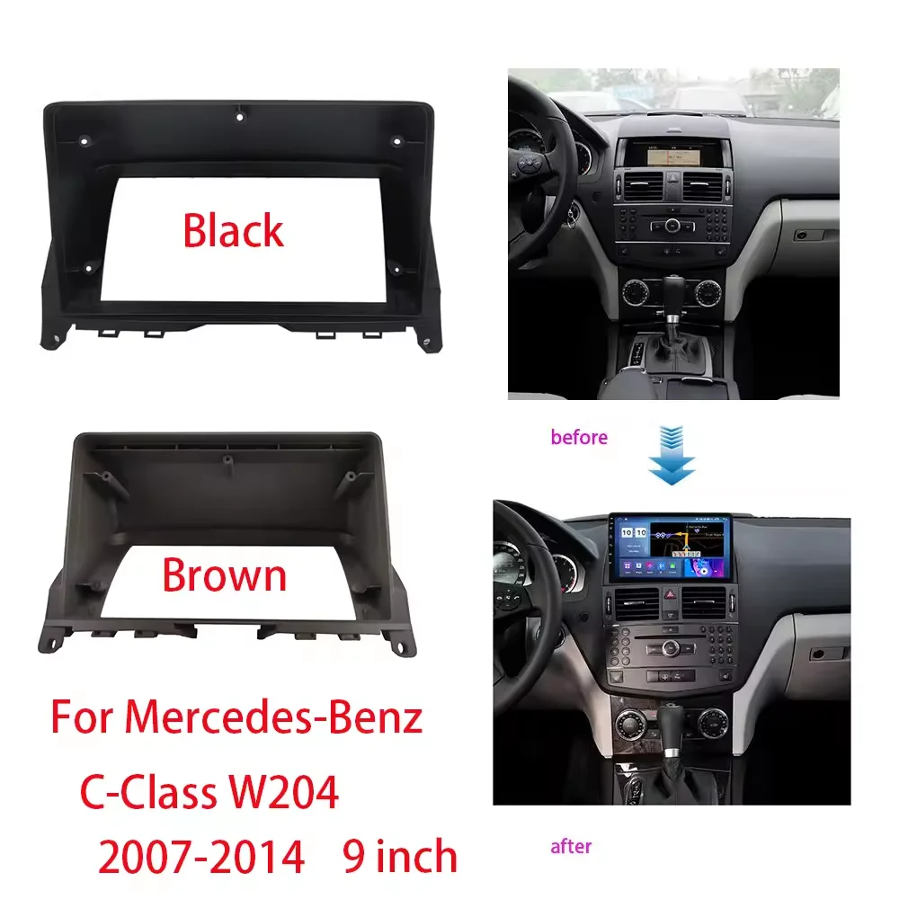 

9 inch Car Android Radio Stereo Player Frame Fascia For Mercedes Benz C Class W204 S204 C180 C200 2006-2014 Panel
