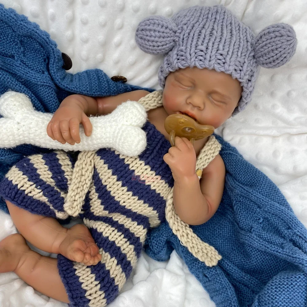 Realistic Features 20Inch Can Open Mouth Loulou Full Solid Lifelike Silicone Reborn Doll Waterproof Artist’s Prop for Hobbyists
