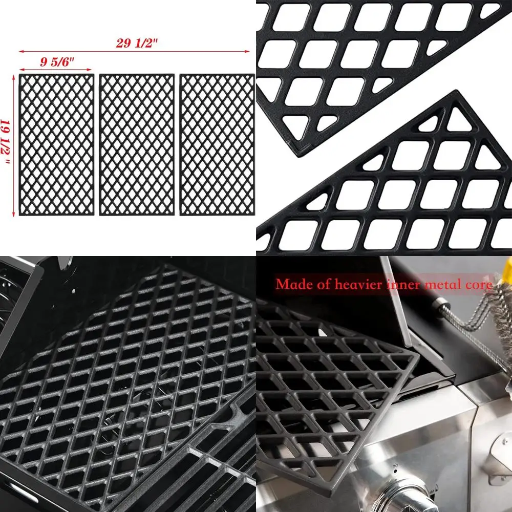 

Traeger Ironwood 885 Pro 780 HDW436 Cast Iron Grates - 3-Pack Replacement Grill Parts for Pellet BBQ Grills