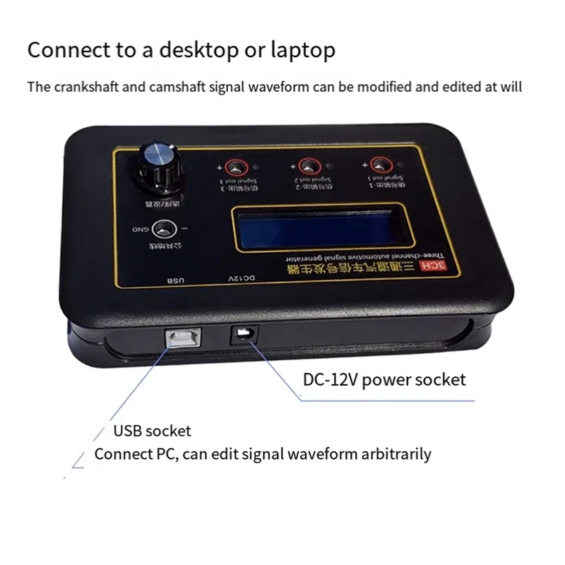 for AM-3CH Three Channel Automobile Signal Generator Crankshaft Camshaft Sensor Simulator Car ECU Computers Tester US Plug