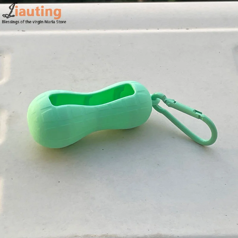 القوس كاندي الفول السوداني شكل سيليكون غطاء أحمر الشفاه سلاسل المفاتيح المحمولة بلون أحمر الشفاه حقيبة التخزين خفيفة الوزن حامل بلسم الشفاه #1