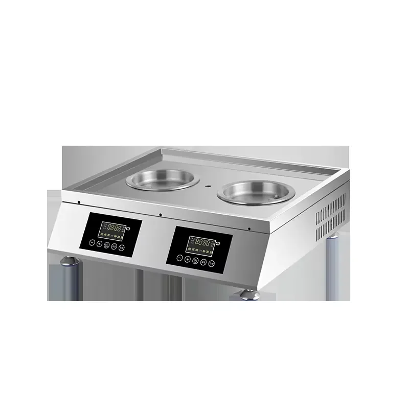 Horizontal Automatic Stainless Steel Steamer 50x40cm 2 Holes Anti Dry Burn Commercial Kitchen Equipment