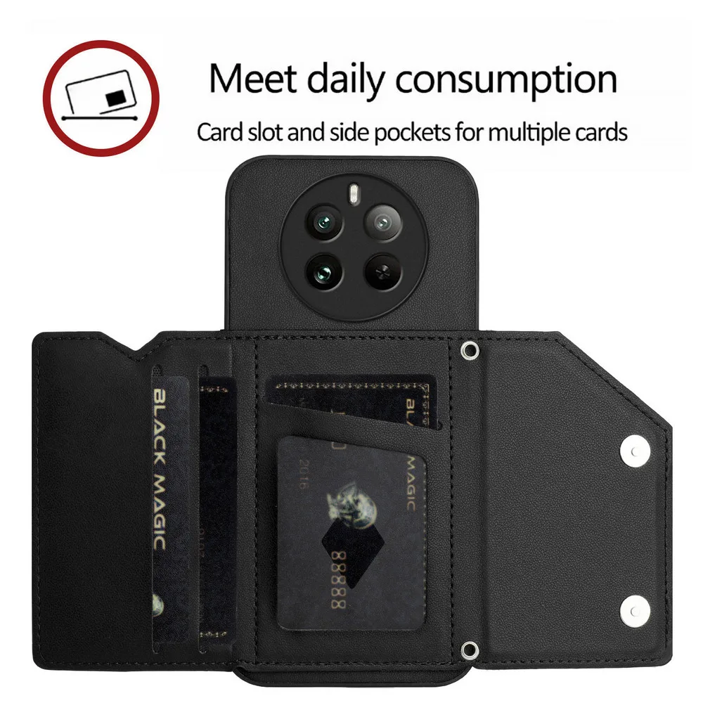 For OPPO Realme 12 13 14 Pro Plus 5G 4G Luxury Case Realme 12 Plus Leather Card Back Panel Cover Realmi 14 13 P1 Pro 12+ Funda