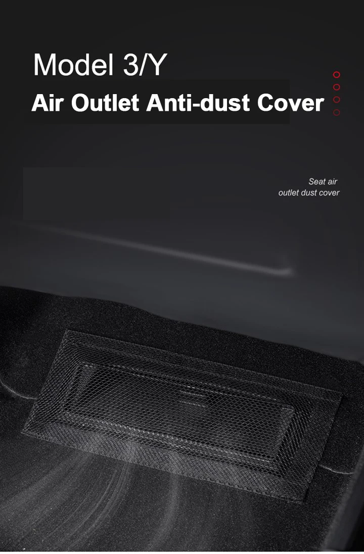 Für Tesla Alle Modelle YL 3 Y Juniper Standard Highland Luftauslassabdeckung Unter dem Sitz Anti-Blockier Staub-Schutzgitter Lüftungsfilter – Detail 1