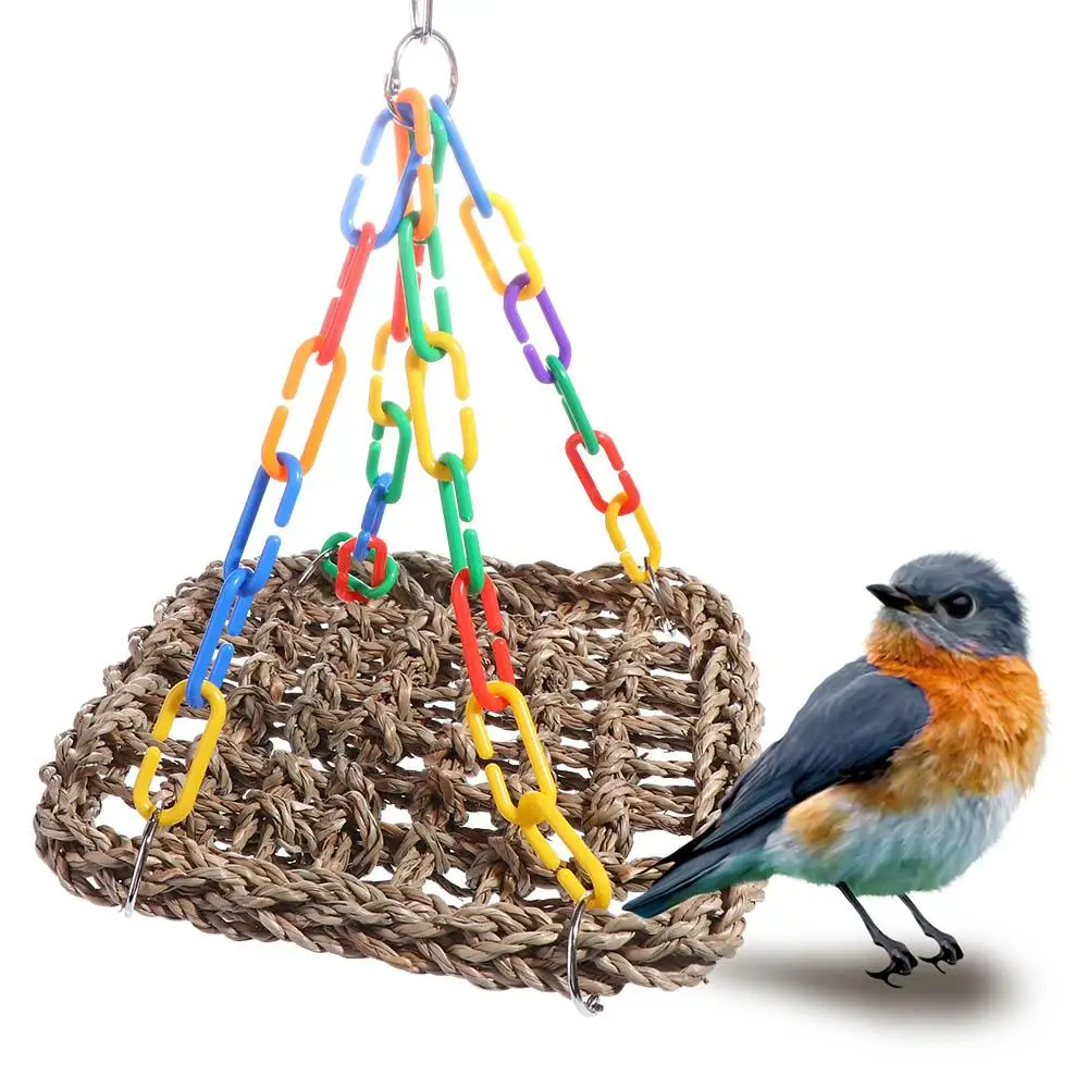 Birds Cage Accessories Bite resistant Wear resistant for Parakeets Parrot Hammock Bird Perch Bird Hanging Bed Parrot Swing Toys