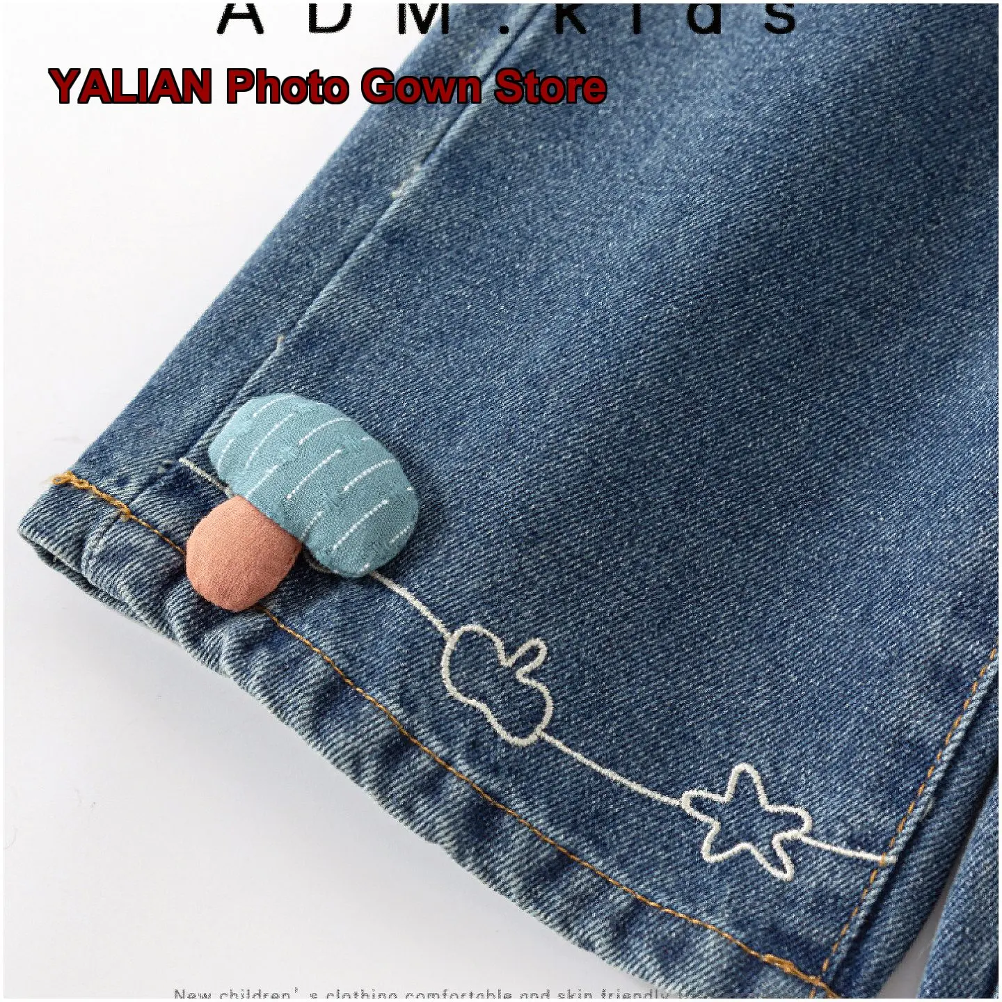Girls Denim Wide Leg Pants Kids Spring Autumn Thin Stylish Solid Color Toddler