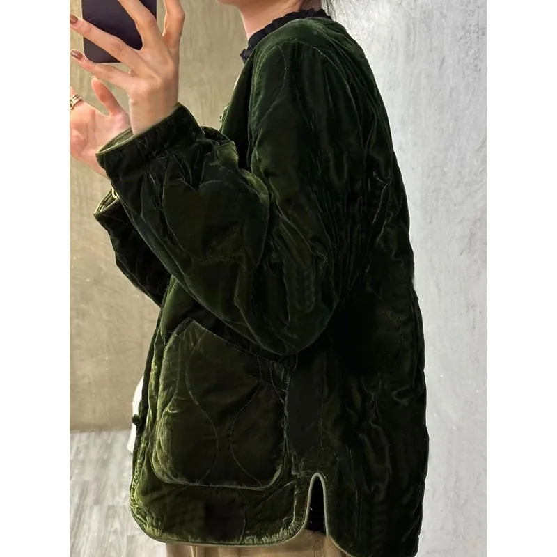 Women's Clothing New Arrivals Retro Casual Cotton Jacket Outerwear Loose Fit Short Length Thickened Warm Cotton Jacket Top