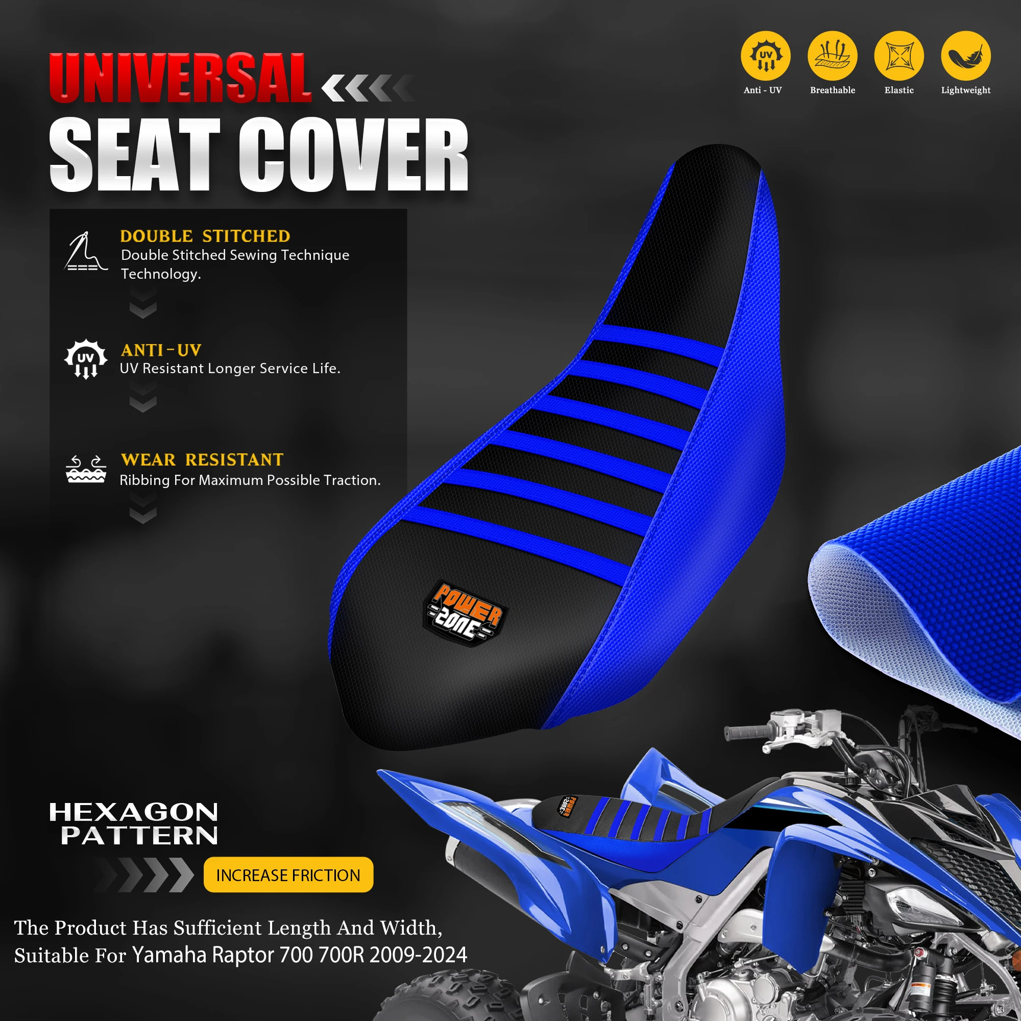 SPACE Motorcycle Dirt Bike Seat Covers For Yamaha Raptor 700 700R 2009-2025 Waterproof Non-slip Motocross Accessories