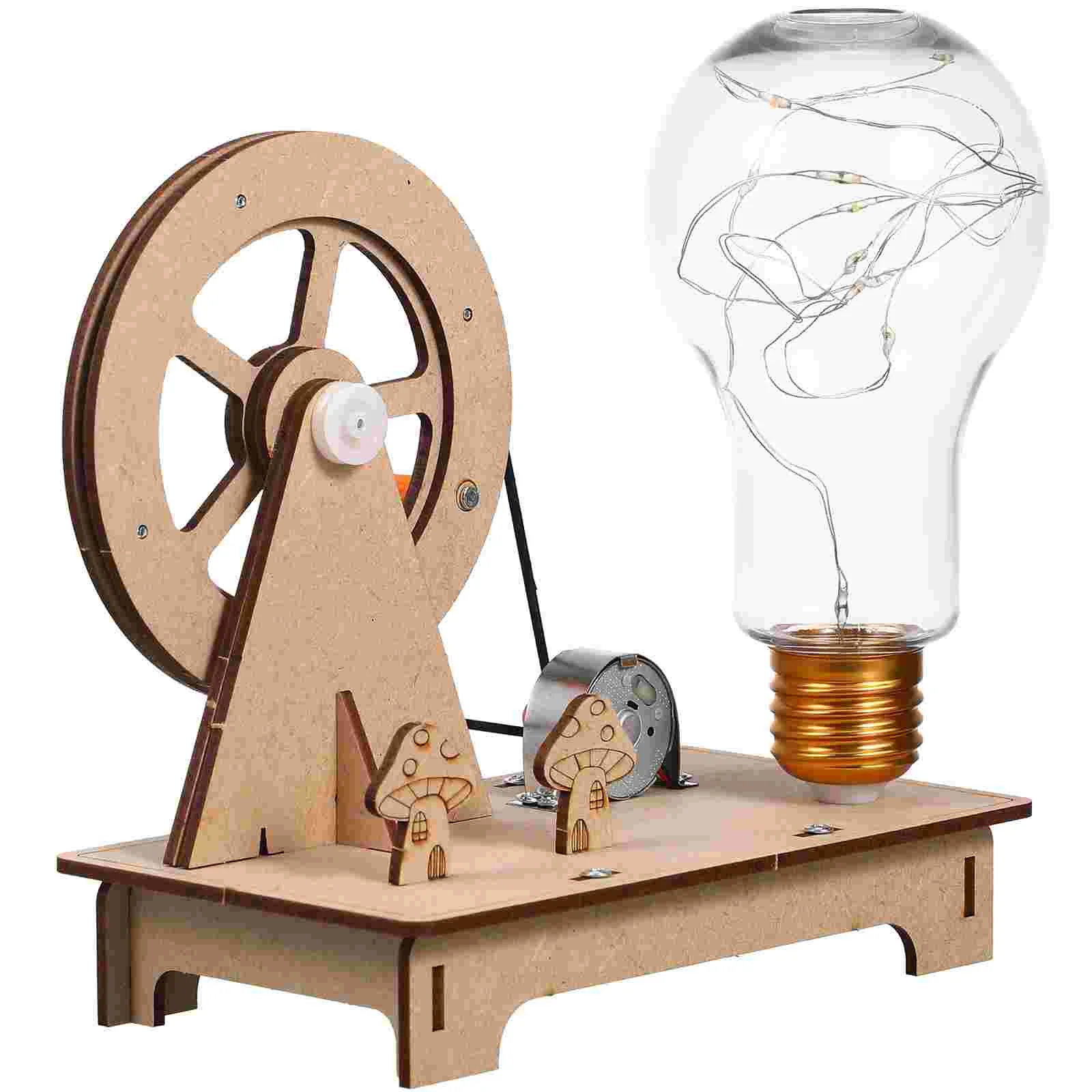 

Suite Hand Cranked Lantern Child Generator Portable Scientific Experiment Kit Energy Science Kits Wooden Light Bulb Project