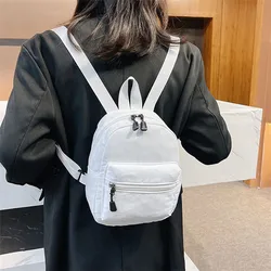 Mini Women's Backpacks 2024 Trend Nylon Female Bag Preppy Style School Travel Bags White Feminina Mini Rucksack For Teen Girls