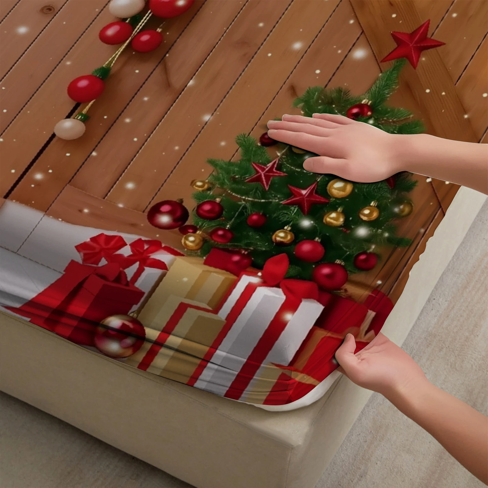 1 szt. świąteczna prześcieradł – Fitted Bed Sheets Deep Pocket recenzja i cena