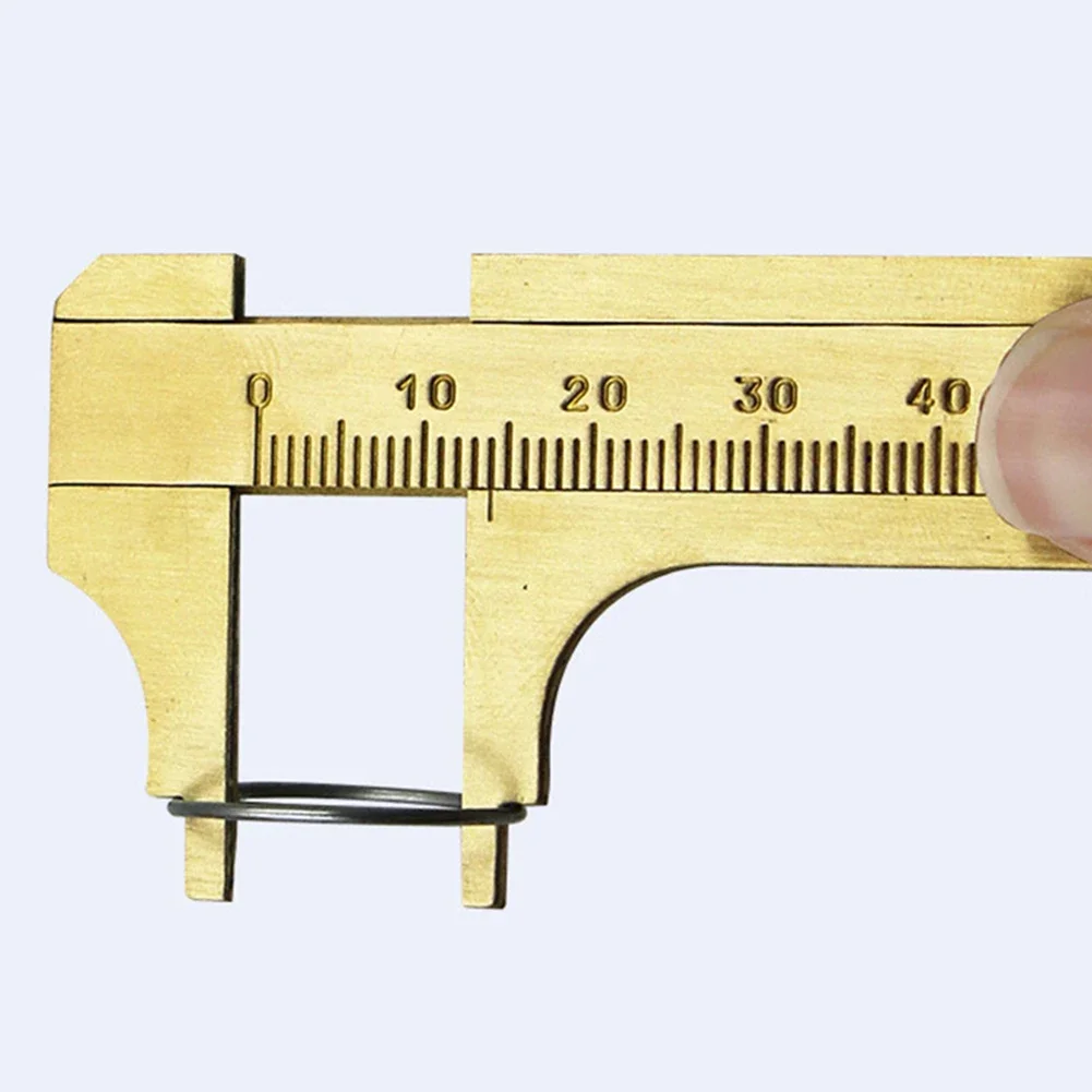 Mini Vernier Caliper Ruler Copper Double Scale Millimeter / Inches 80/100mm Sliding Gauge Vernier Caliper Ruler Measuring Tool