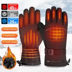 Heating Motorcycle Gloves Waterproof Motocross Guantes Glove Touch Screen Heated Motorbike Riding Gloves for Winter