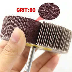 16-80mm 6mm Shank 80 Grit Sanding Flap Wheel Disc Abrasive Grinding Polishing Dremels-Parts Sandpaper Grinding Polishing Tools