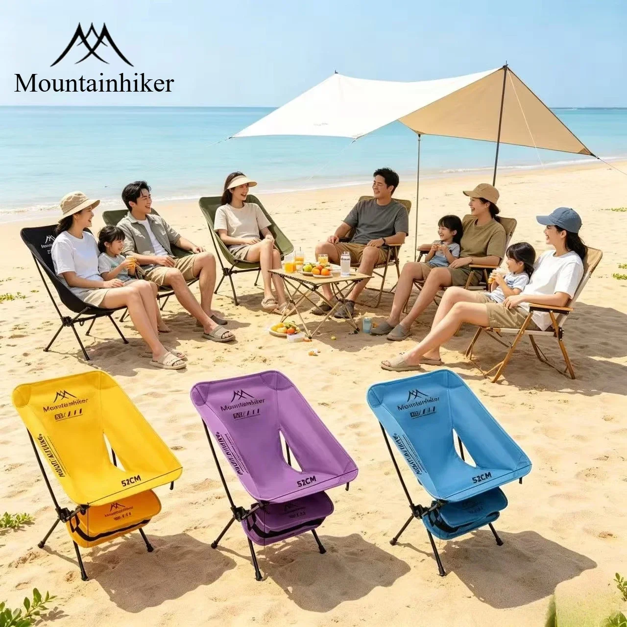 Ultra Light  Folding Moon Chair Alu minum Alloy Outdoor Bench for Camping Hiking Fishing in Green Black Khaki Yellow Blue Purple