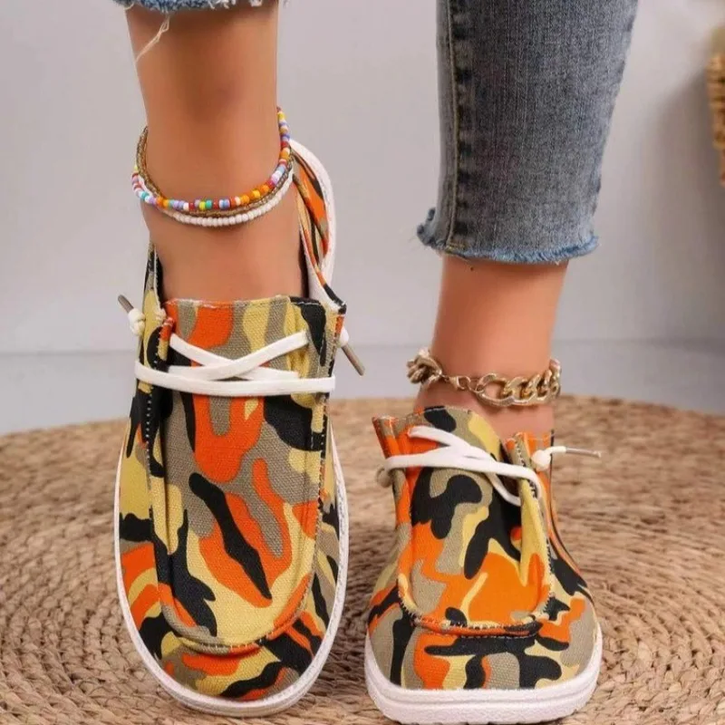 Thick Canvas Woman Flats Slip-on Mujer Zapatillas Ladies Loafers 2022 Autumn New Ultralight Lazy Boat Shoes Casual Sneakers