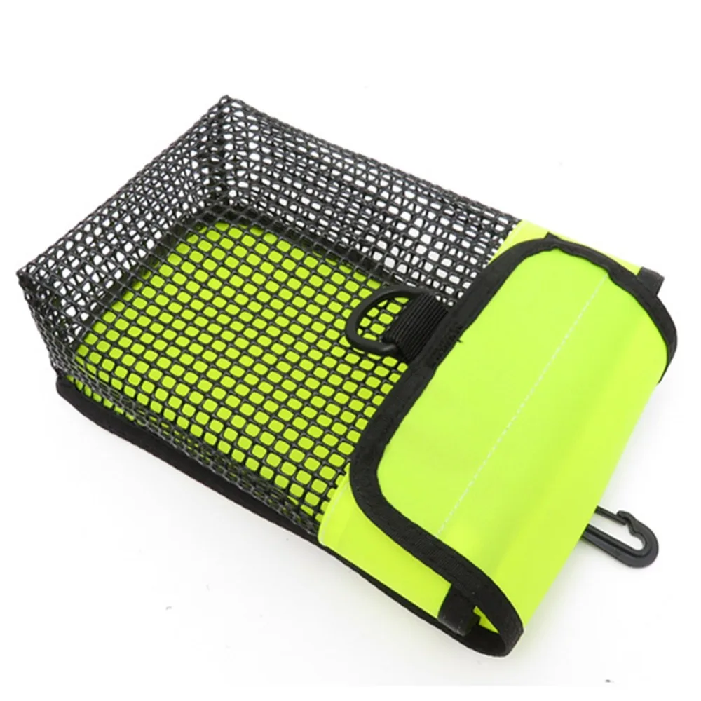New Nylon Heavy Duty Mesh Bag 20x13x7.3cm Red Yellow Black Diving Line Wheel Bag Sport Bags Scuba Dive Reel Snap